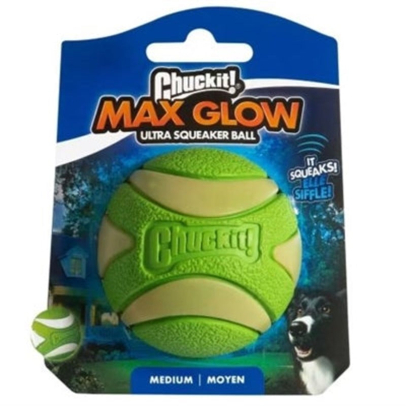 Chuckit Max Glow Ultra Squeeker Ball Grün 6 CM